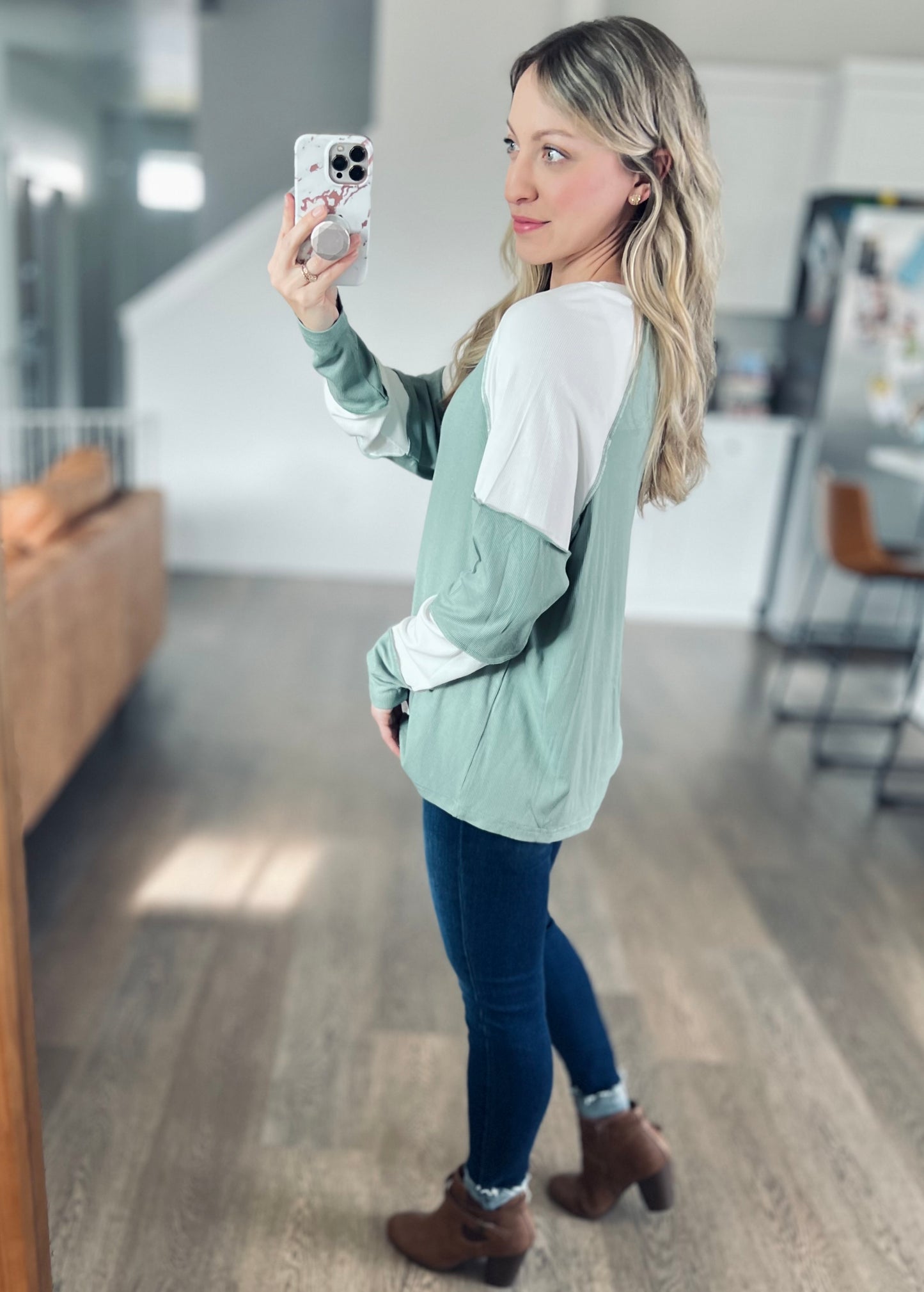 Simple Things Long Sleeve Top in Sage