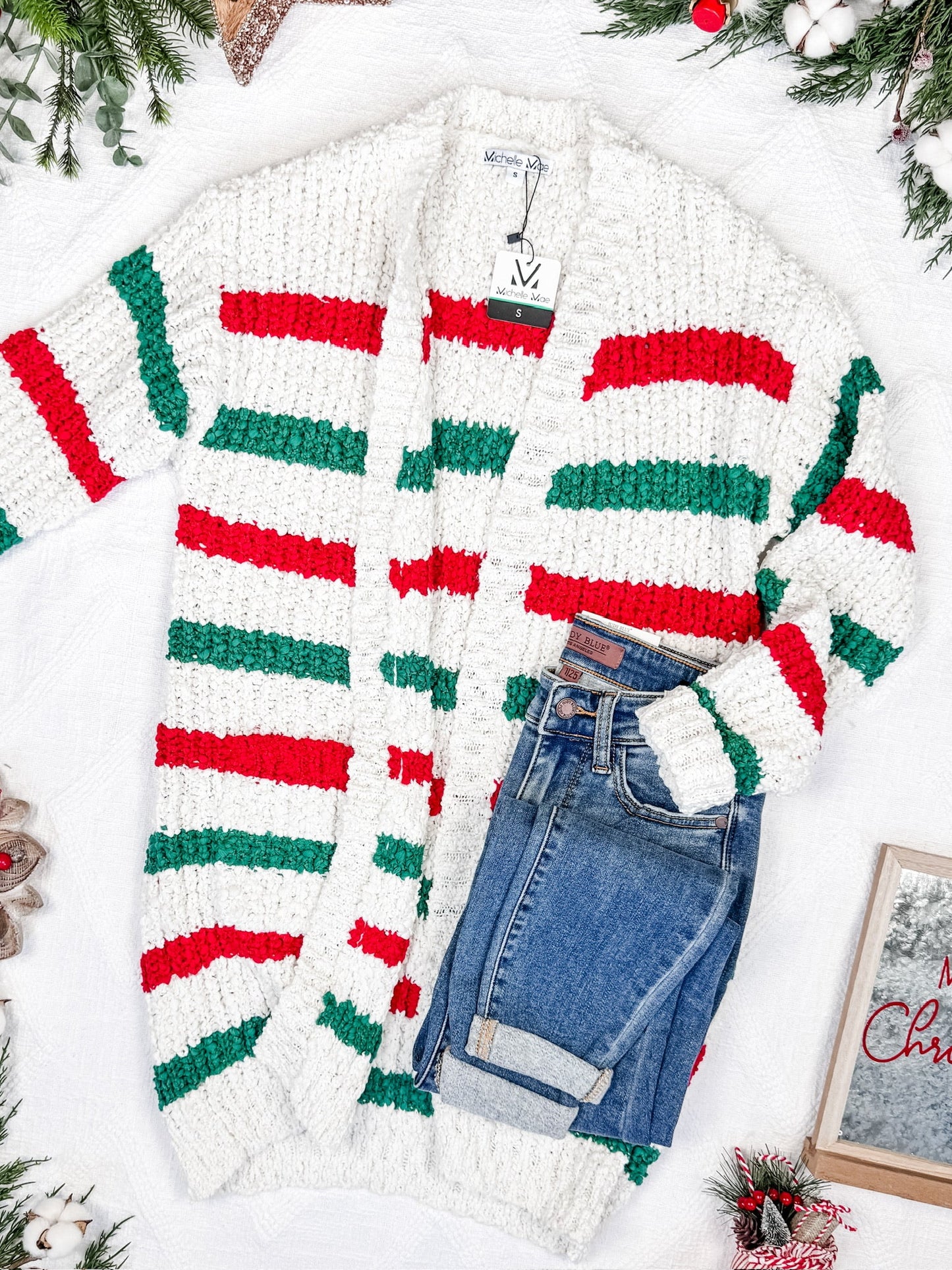 *new* Stripe Cardigan - Christmas Stripe