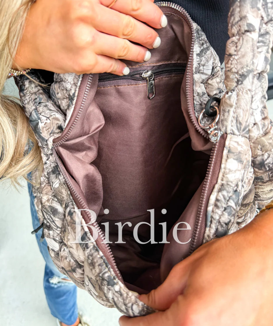PREORDER: Quilted Bag in Dark Camo // eta Dec