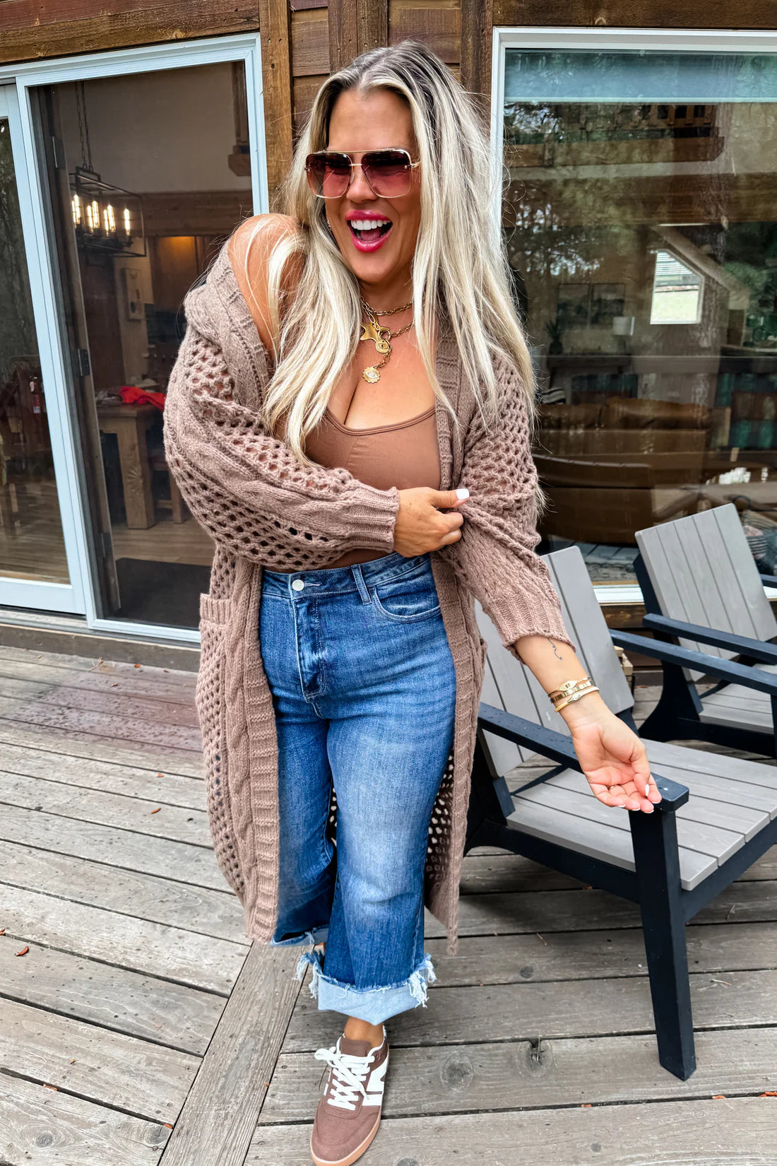 Kendall Open Knit Long Cardi Preorder
