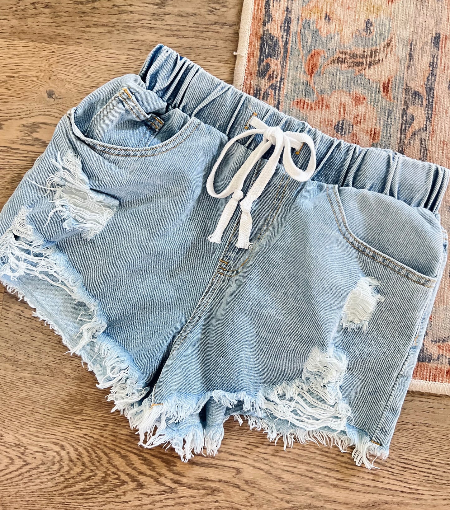 Kennedy Drawstring Denim Shorts