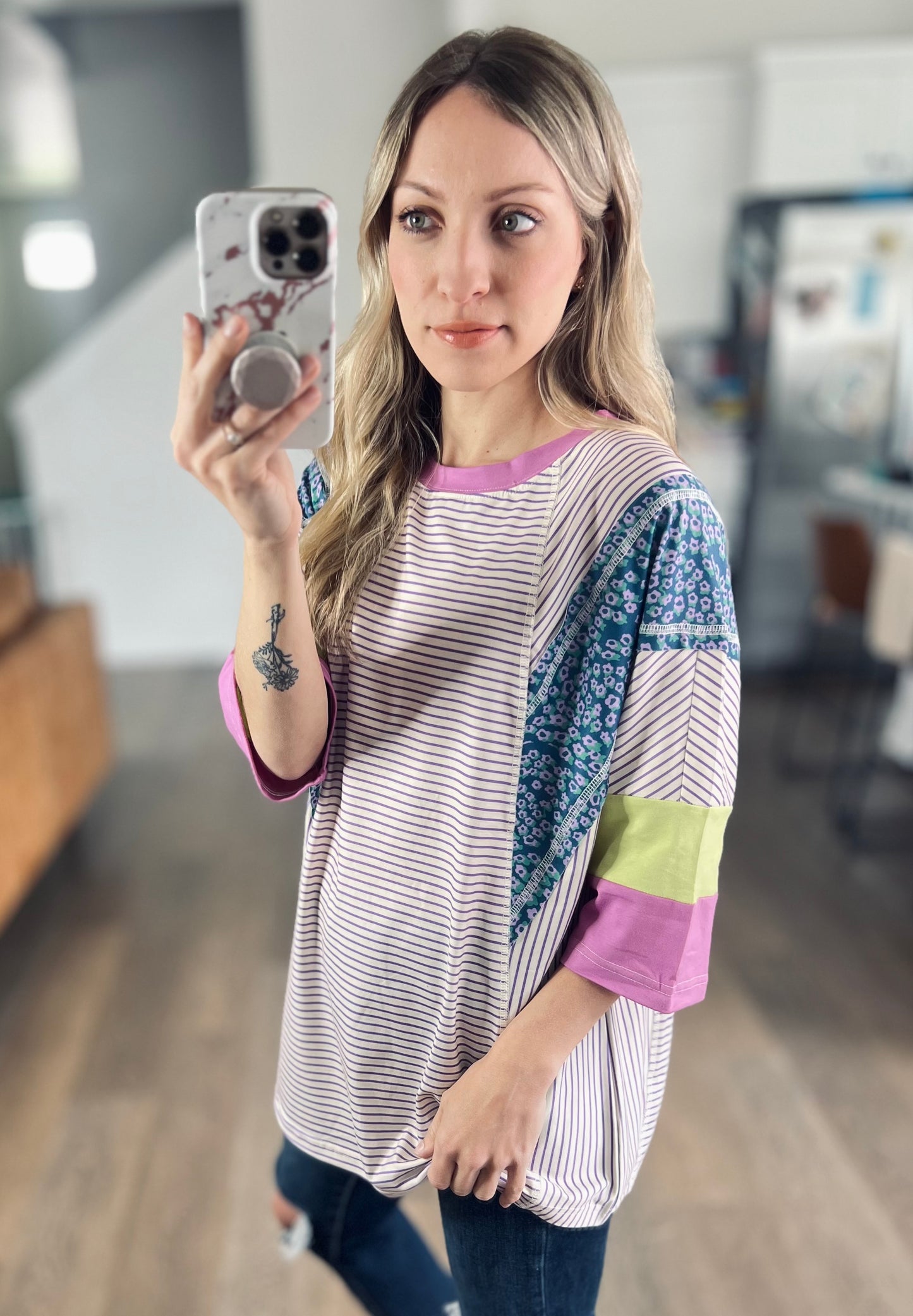 Lavender Fields Stripe Top