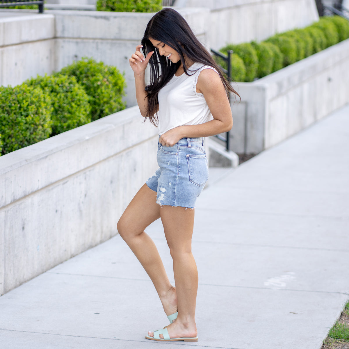 Marianne Destroyed Denim Shorts - Judy Blue