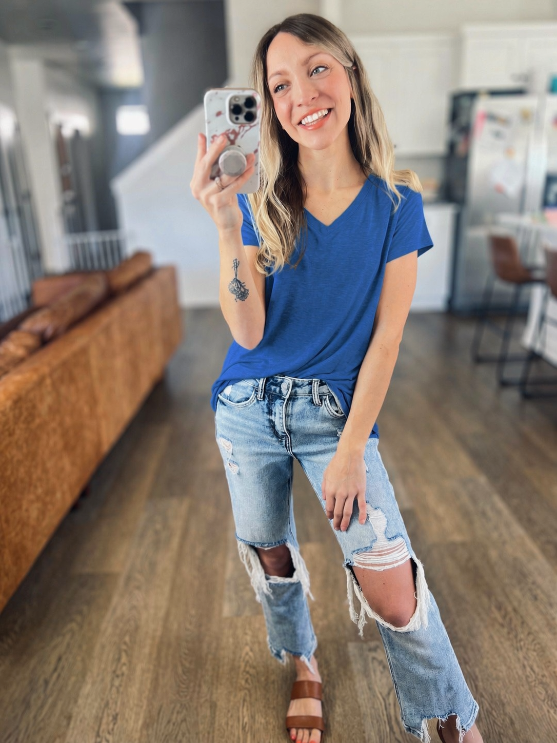 *free ship today* Effortless Shortsleeve Tee in Light Navy