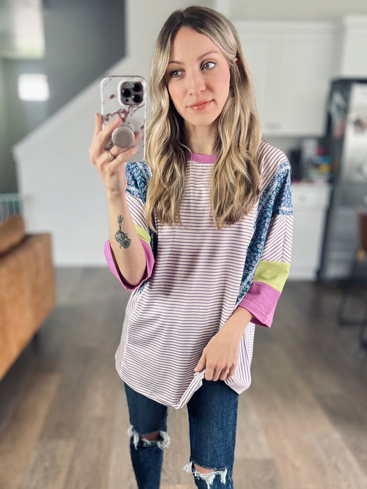 Lavender Fields Stripe Top