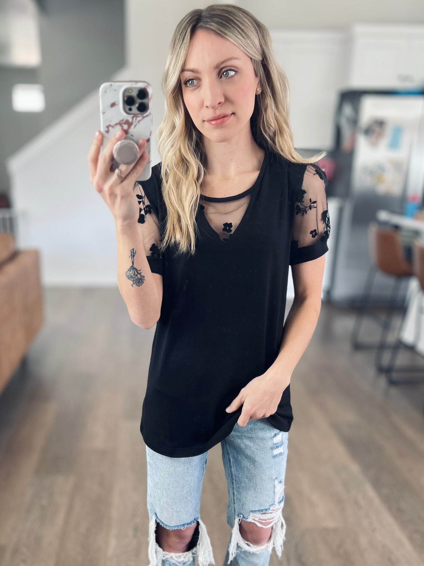 Mia Lace Top in Black