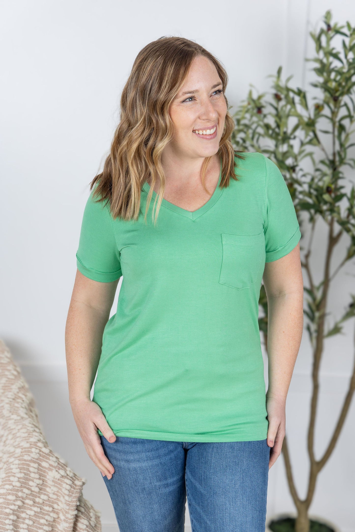 Sophie Pocket Tee - Mint