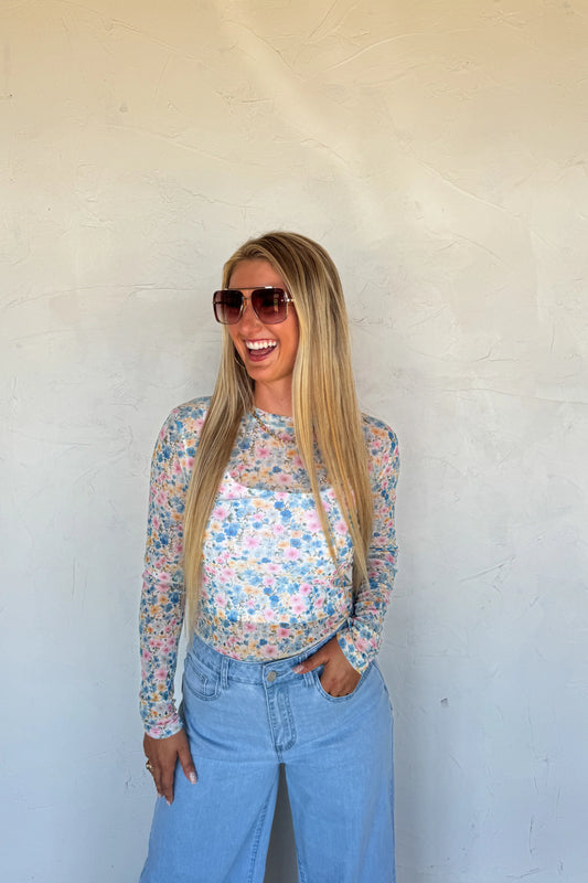 PREORDER: Summer Floral Mesh Top// eta 2-3 weeks // limited stock