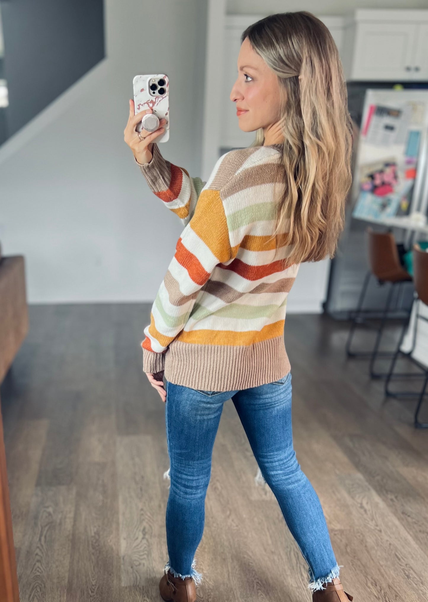 *free ship today* Falling Leaves Stripe Sweater