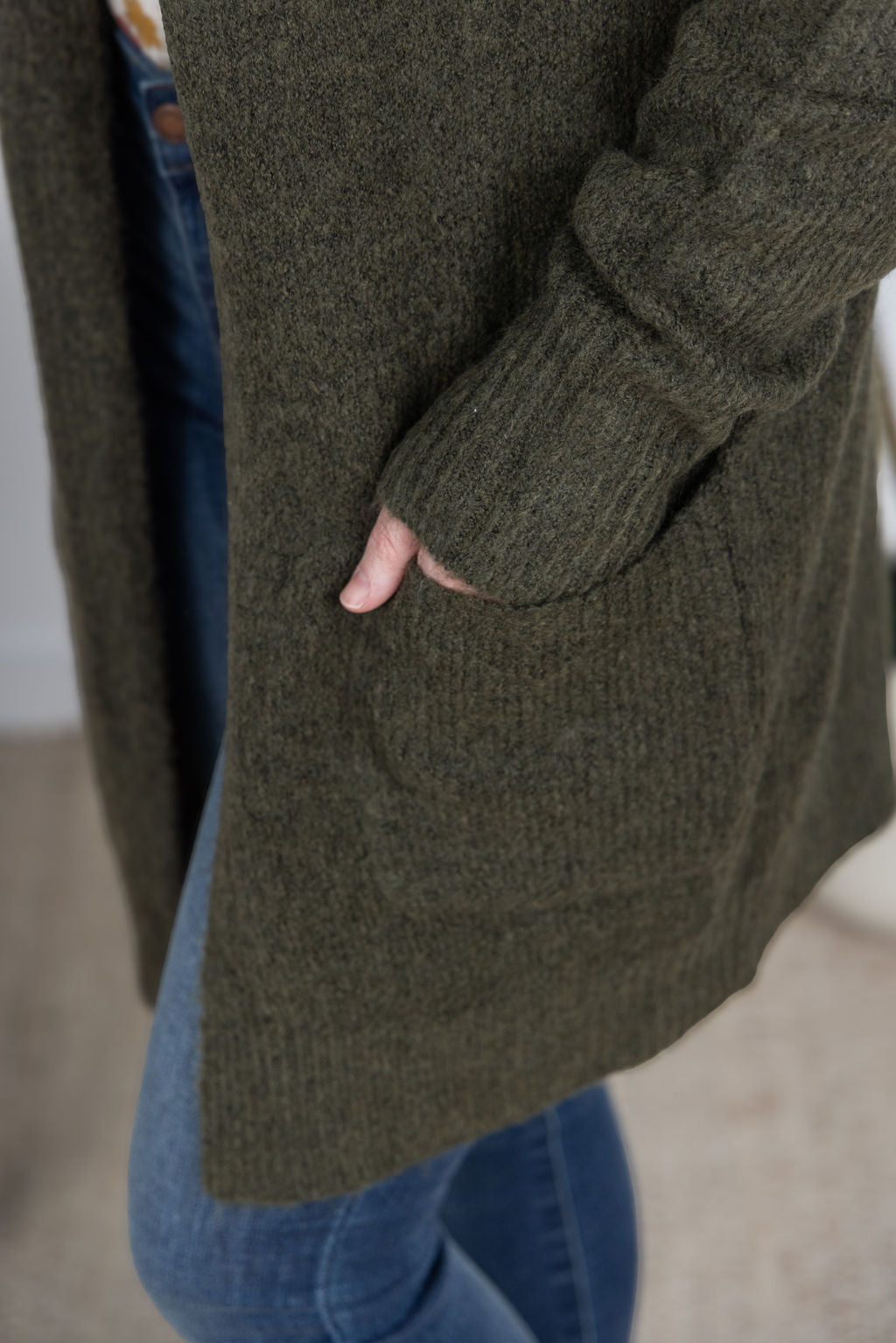 Madison Cozy Cardigan - Dark Olive