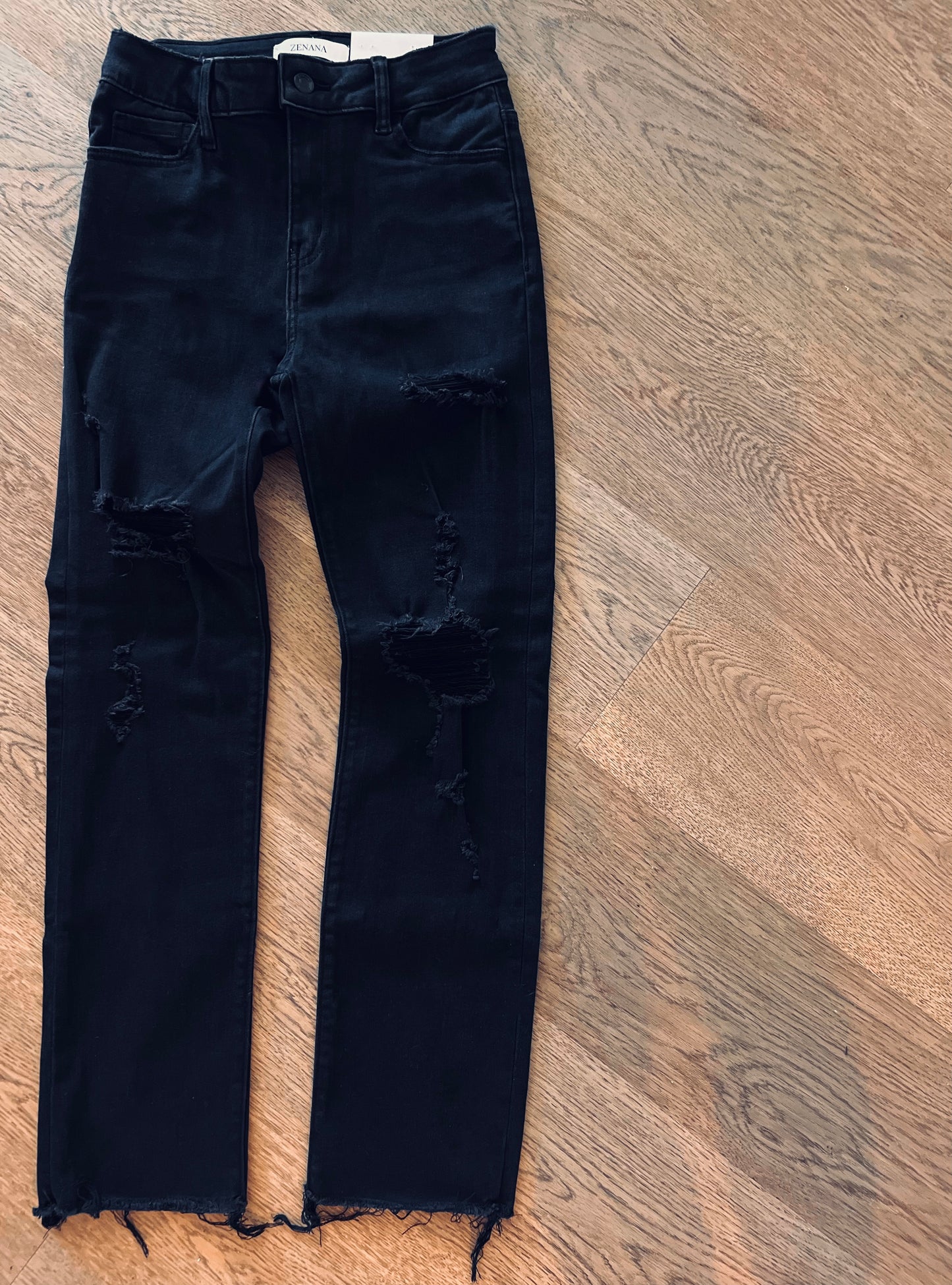 Marion Distressed Cropped Denim - Zenana