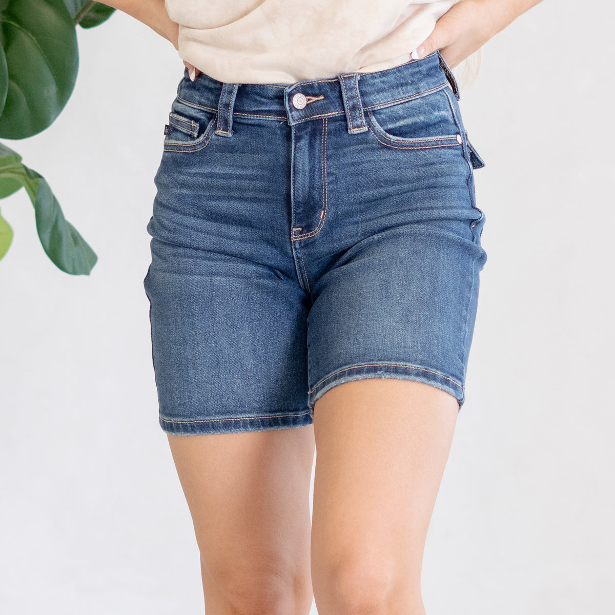 High Rise Bermuda Flap Pocket Shorts - Judy Blue