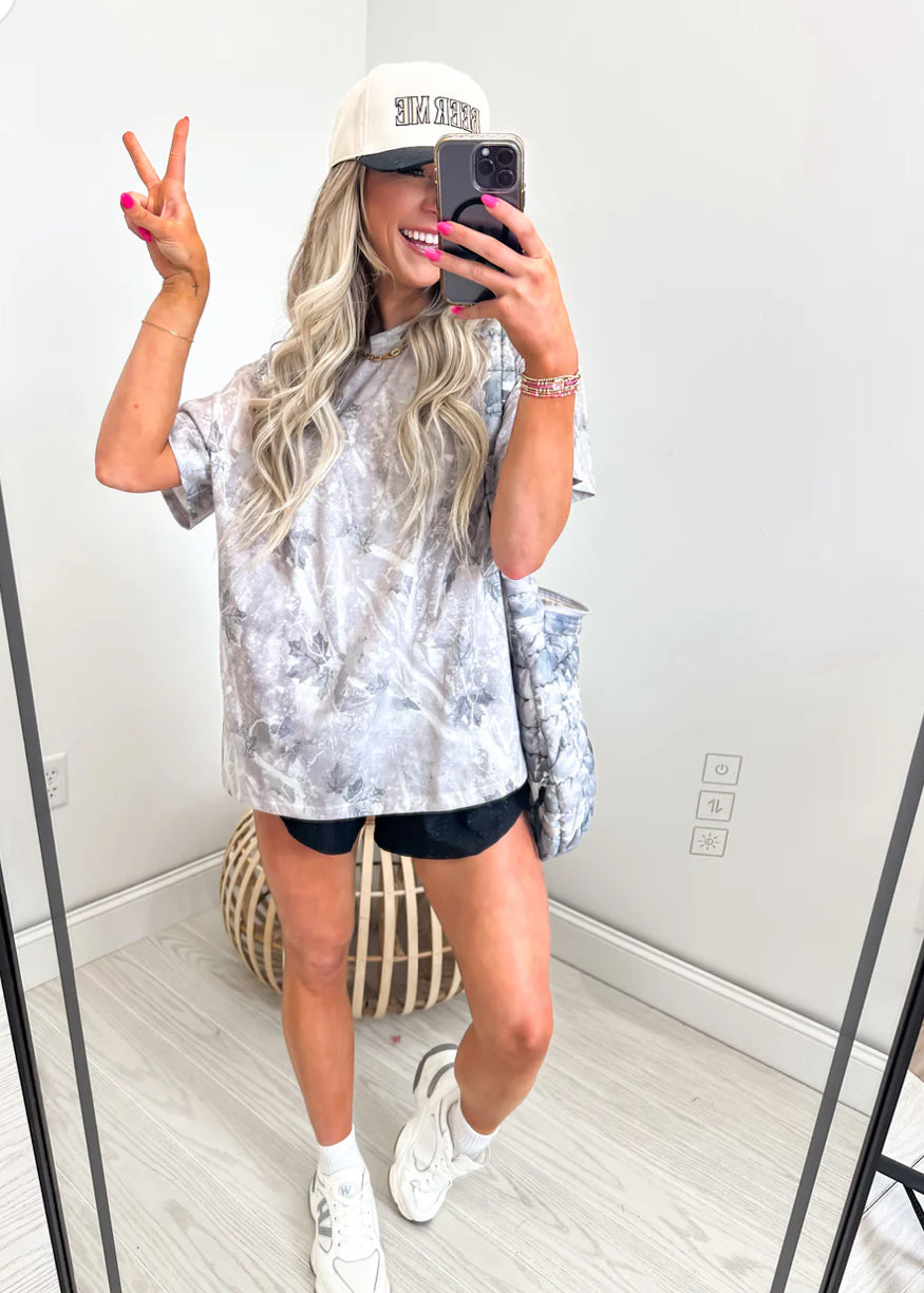 PREORDER: Grey Camo Oversized Tee