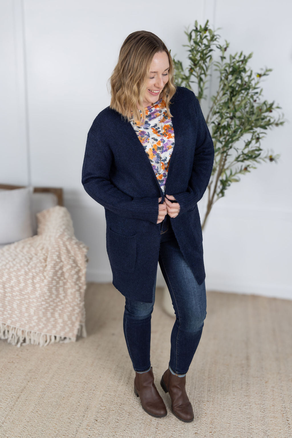 Madison Cozy Cardigan - Navy