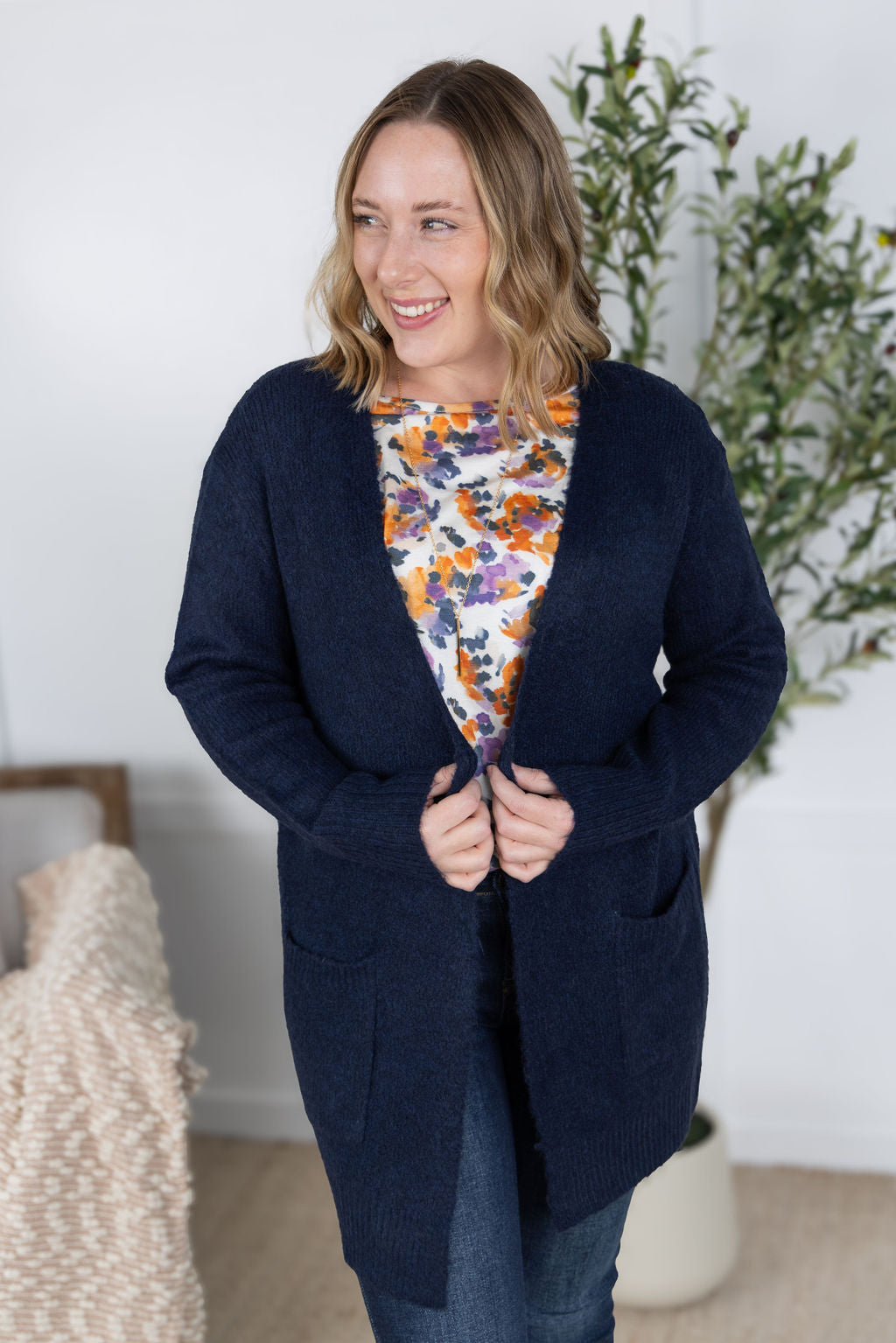 Madison Cozy Cardigan - Navy
