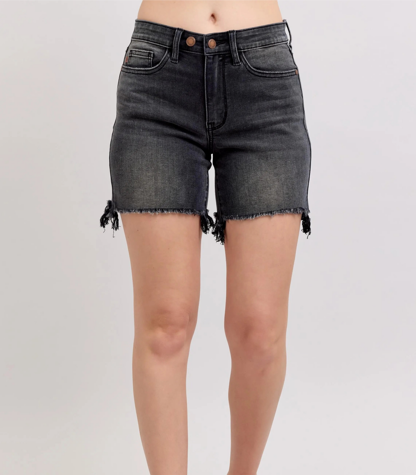 Double Button Dad Denim Shorts - Judy Blue
