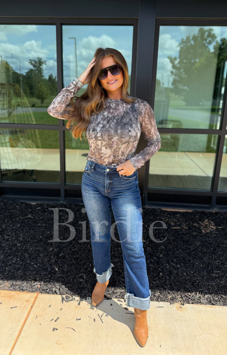 Dark Camo Mesh Top Preorder
