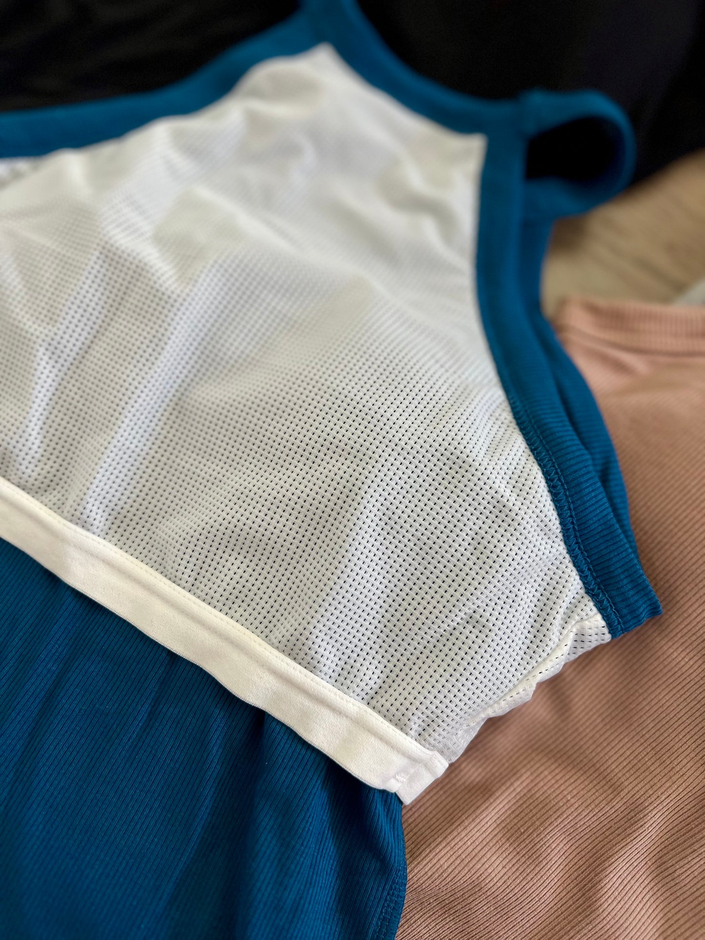 Skinny Rib Grecian Neck Built in Bra Tank