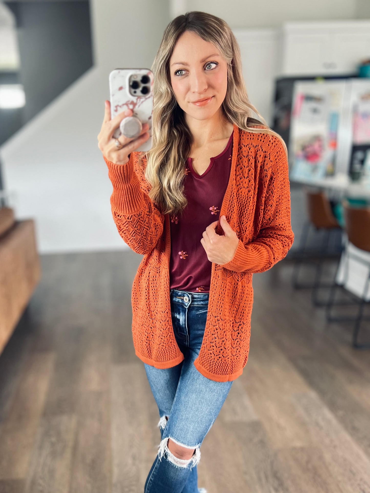 *free ship today* Halle Open Weave Cardigan