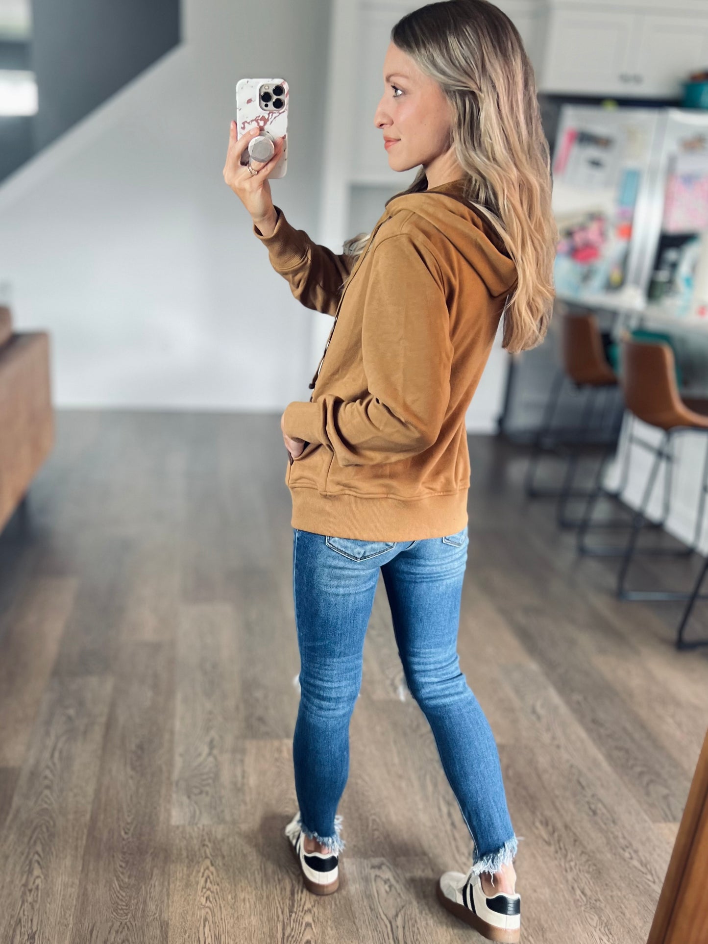 *free ship today* Jax Khaki Button Hoodie