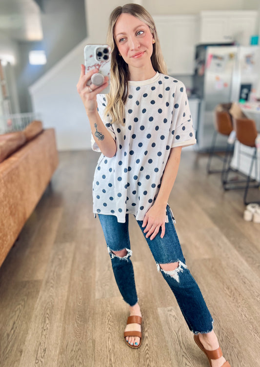 *new* Play Date in Paris Polka Dot Boyfriend Tee