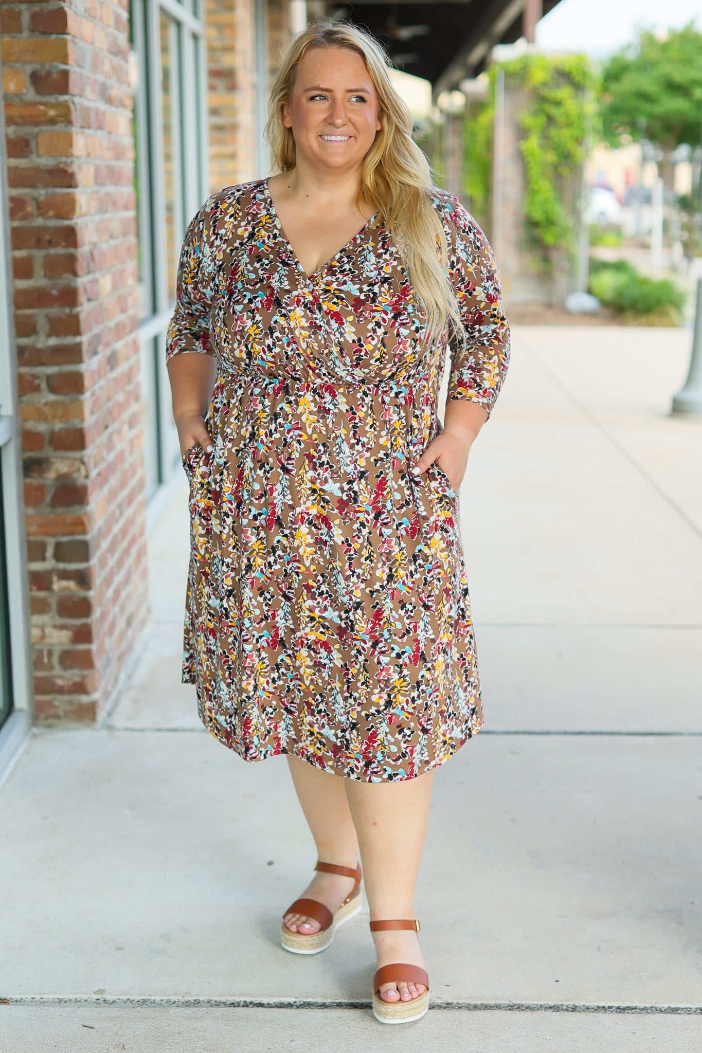 Taylor Dress - Mocha Floral FINAL SALE