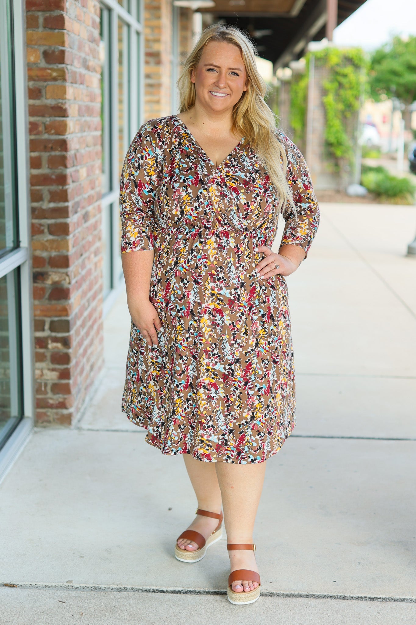 Taylor Dress - Mocha Floral FINAL SALE