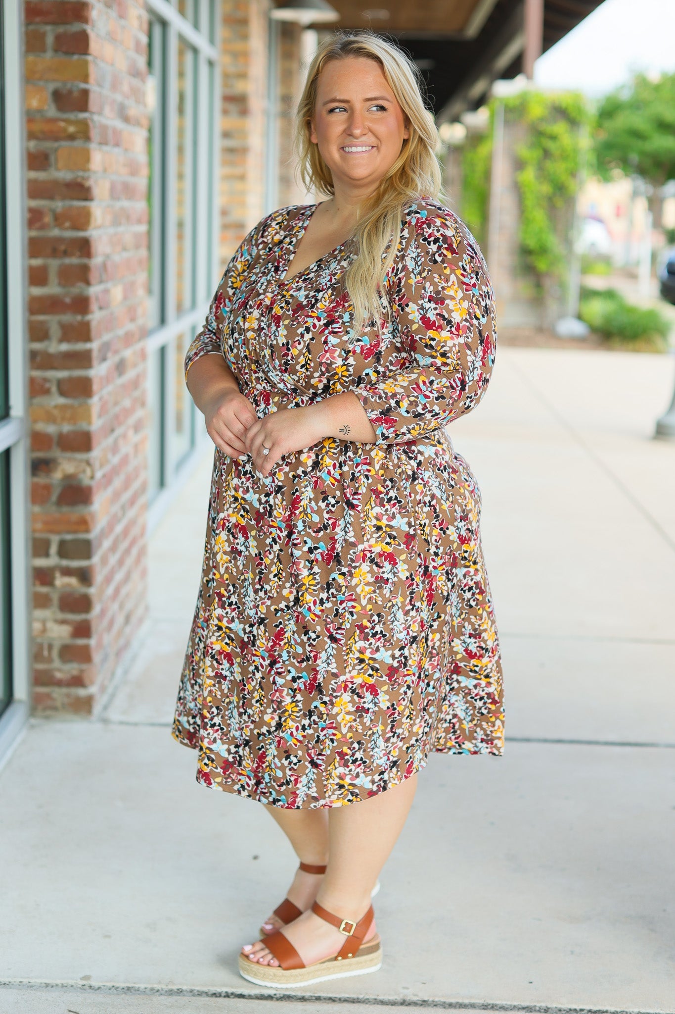 Taylor Dress - Mocha Floral FINAL SALE