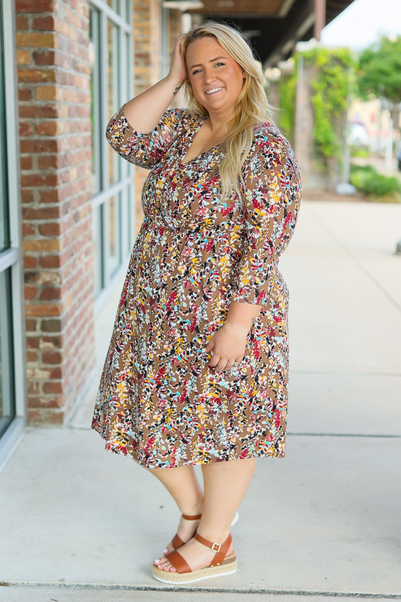 Taylor Dress - Mocha Floral FINAL SALE