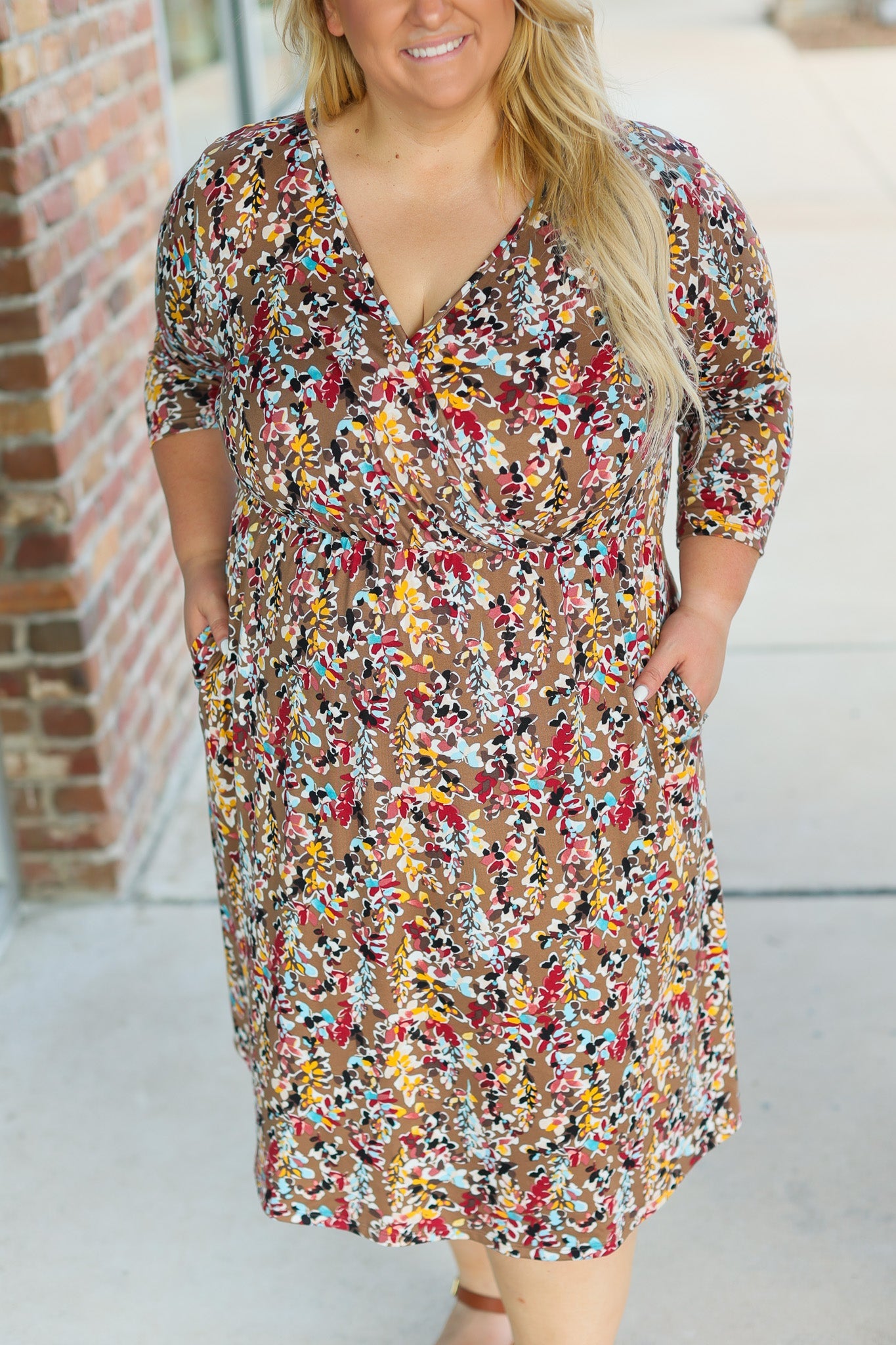 Taylor Dress - Mocha Floral FINAL SALE
