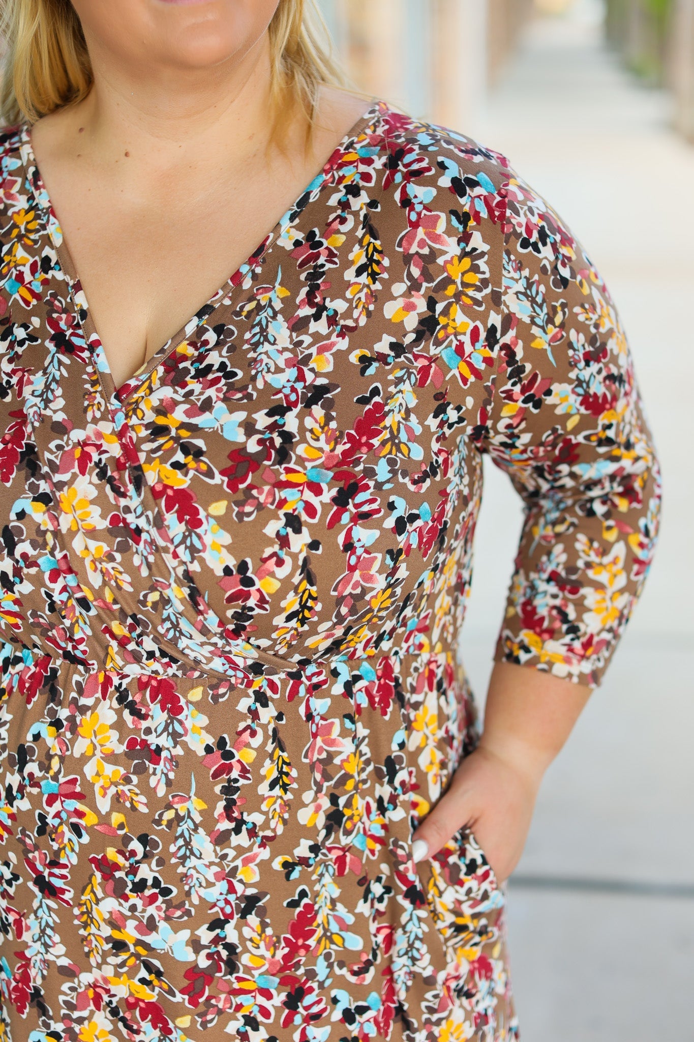 Taylor Dress - Mocha Floral FINAL SALE
