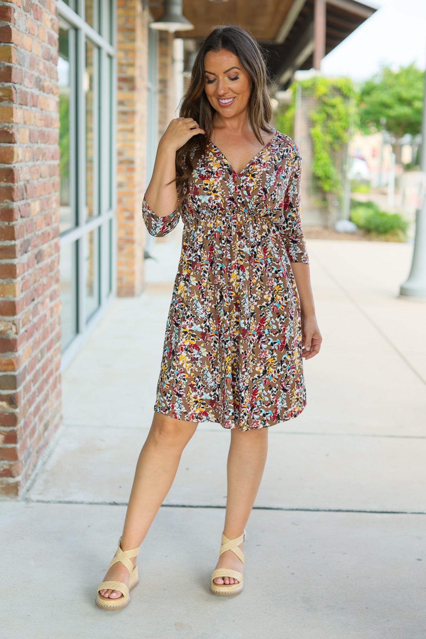 Taylor Dress - Mocha Floral FINAL SALE