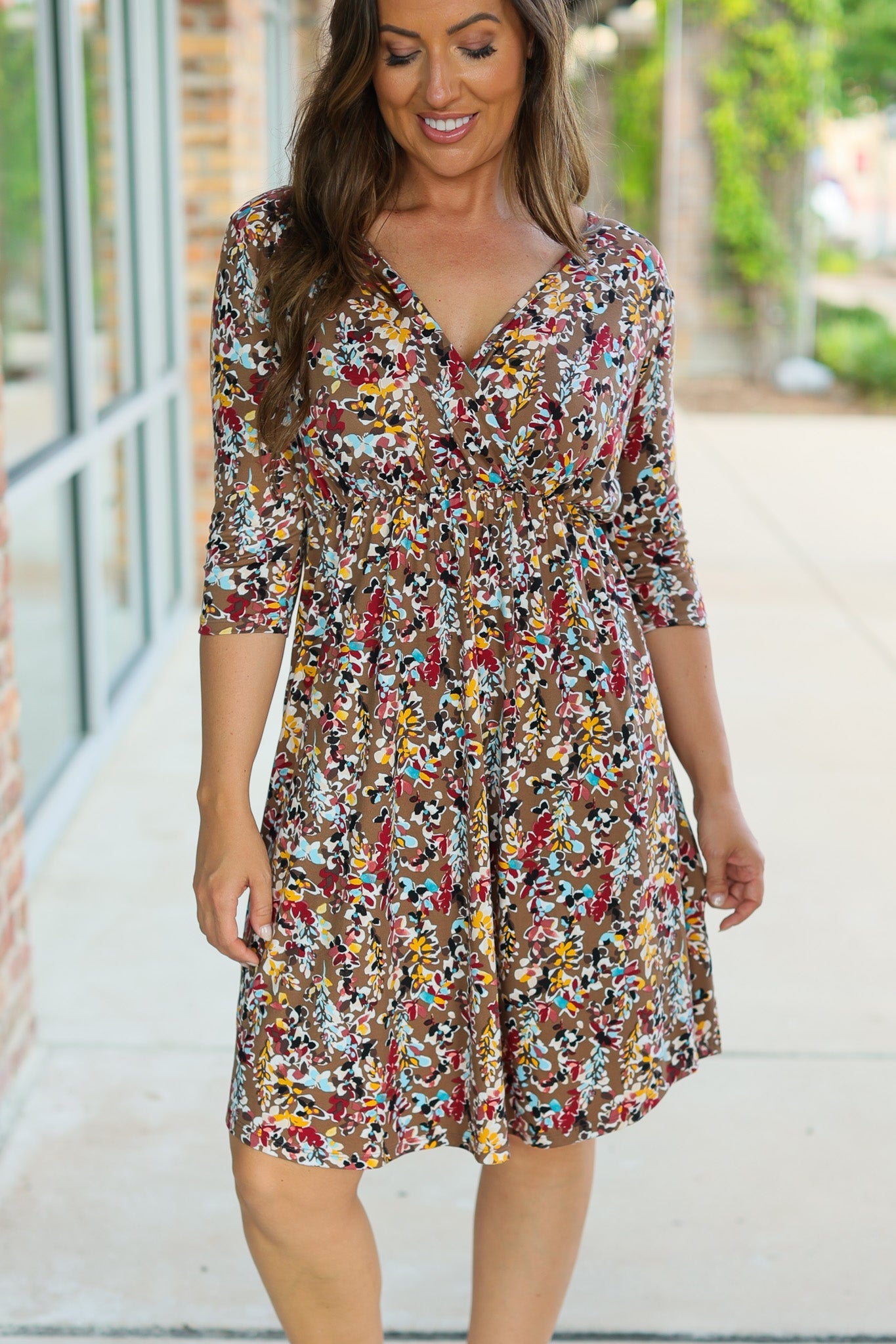 Taylor Dress - Mocha Floral FINAL SALE