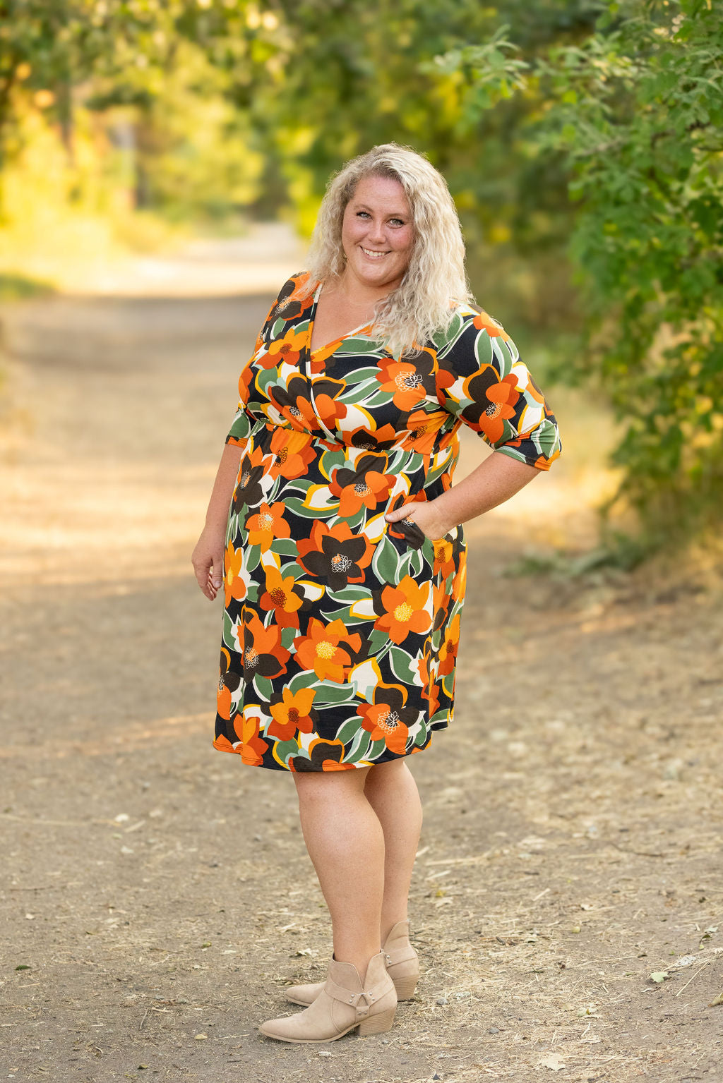 Taylor Dress - Bold Olive Floral FINAL SALE