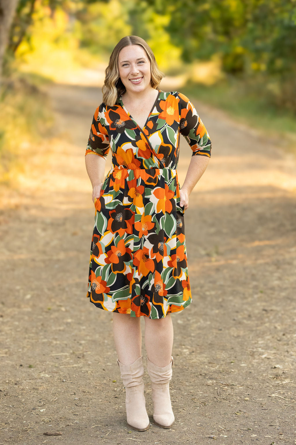 Taylor Dress - Bold Olive Floral FINAL SALE