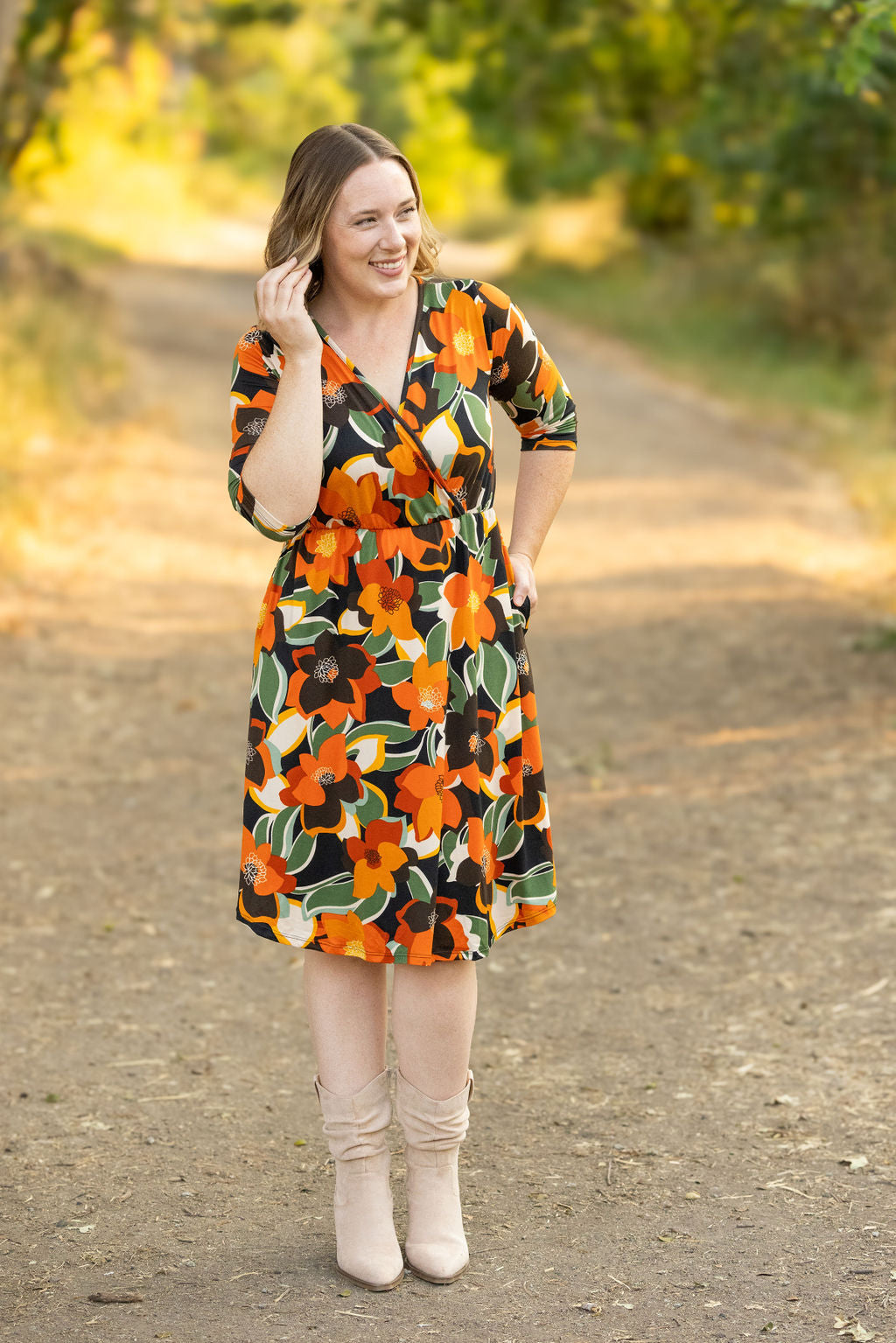 Taylor Dress - Bold Olive Floral FINAL SALE