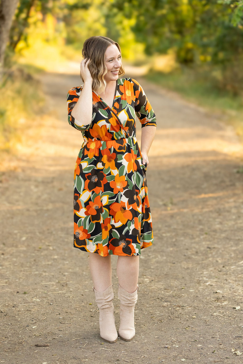 Taylor Dress - Bold Olive Floral FINAL SALE