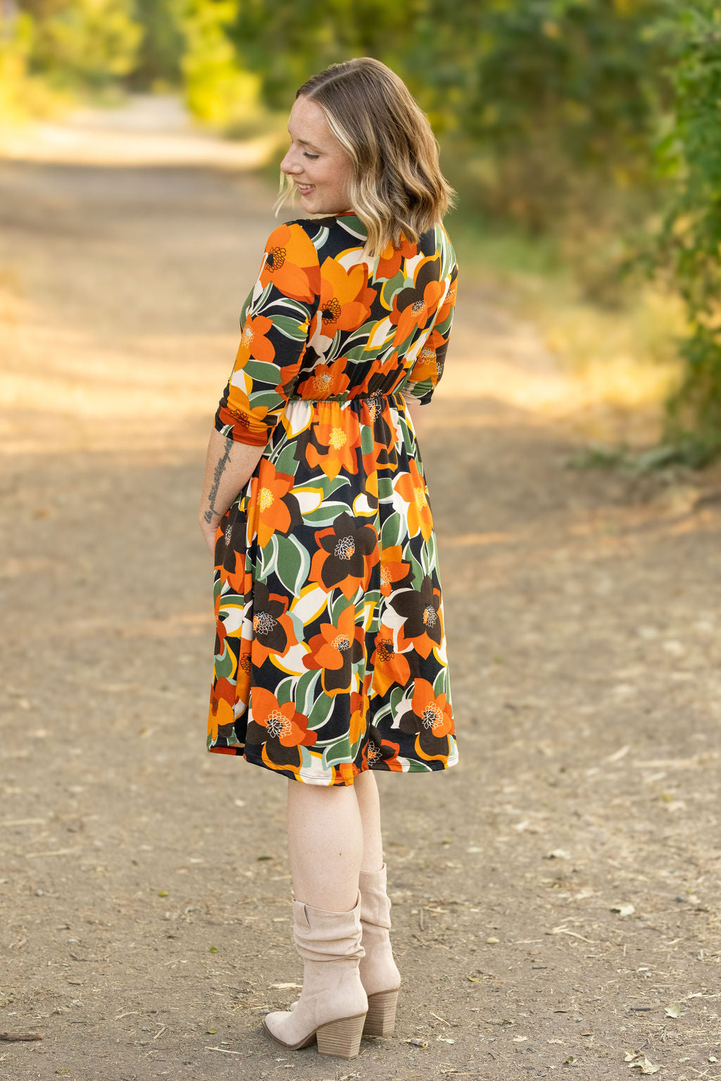 Taylor Dress - Bold Olive Floral FINAL SALE