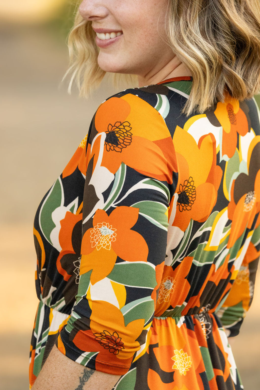 Taylor Dress - Bold Olive Floral FINAL SALE