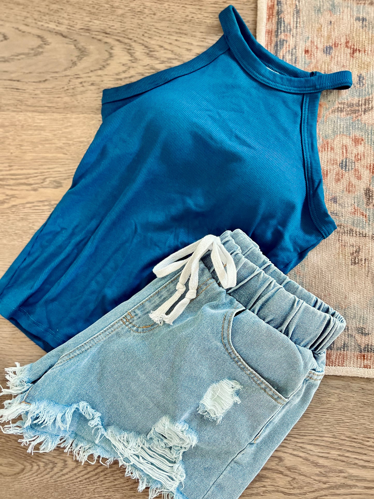 Kennedy Drawstring Denim Shorts
