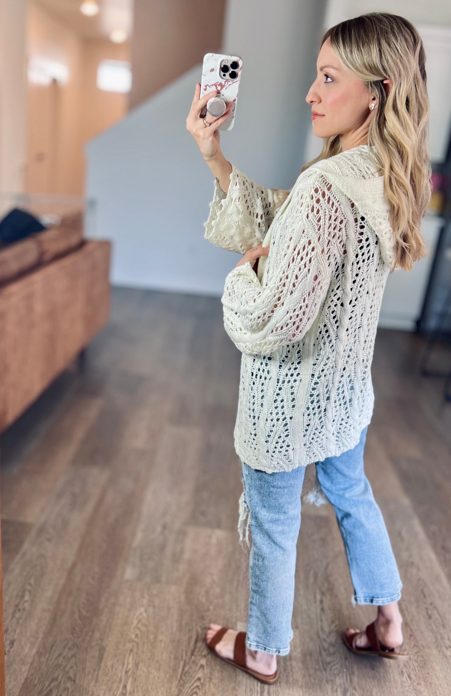 Cassidy Hooded Cardigan in Cream