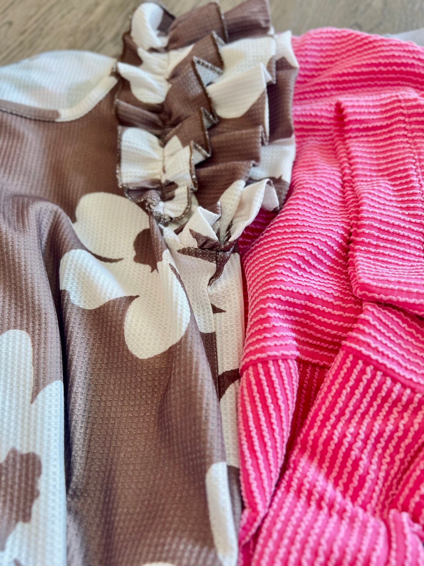 Flower Power Ruffle Sleeve Top