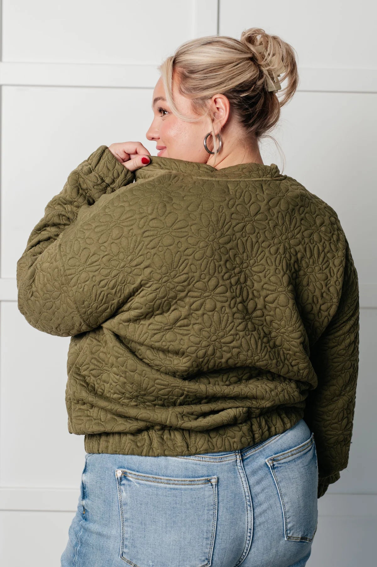 Quilted Floral Bomber Jacket