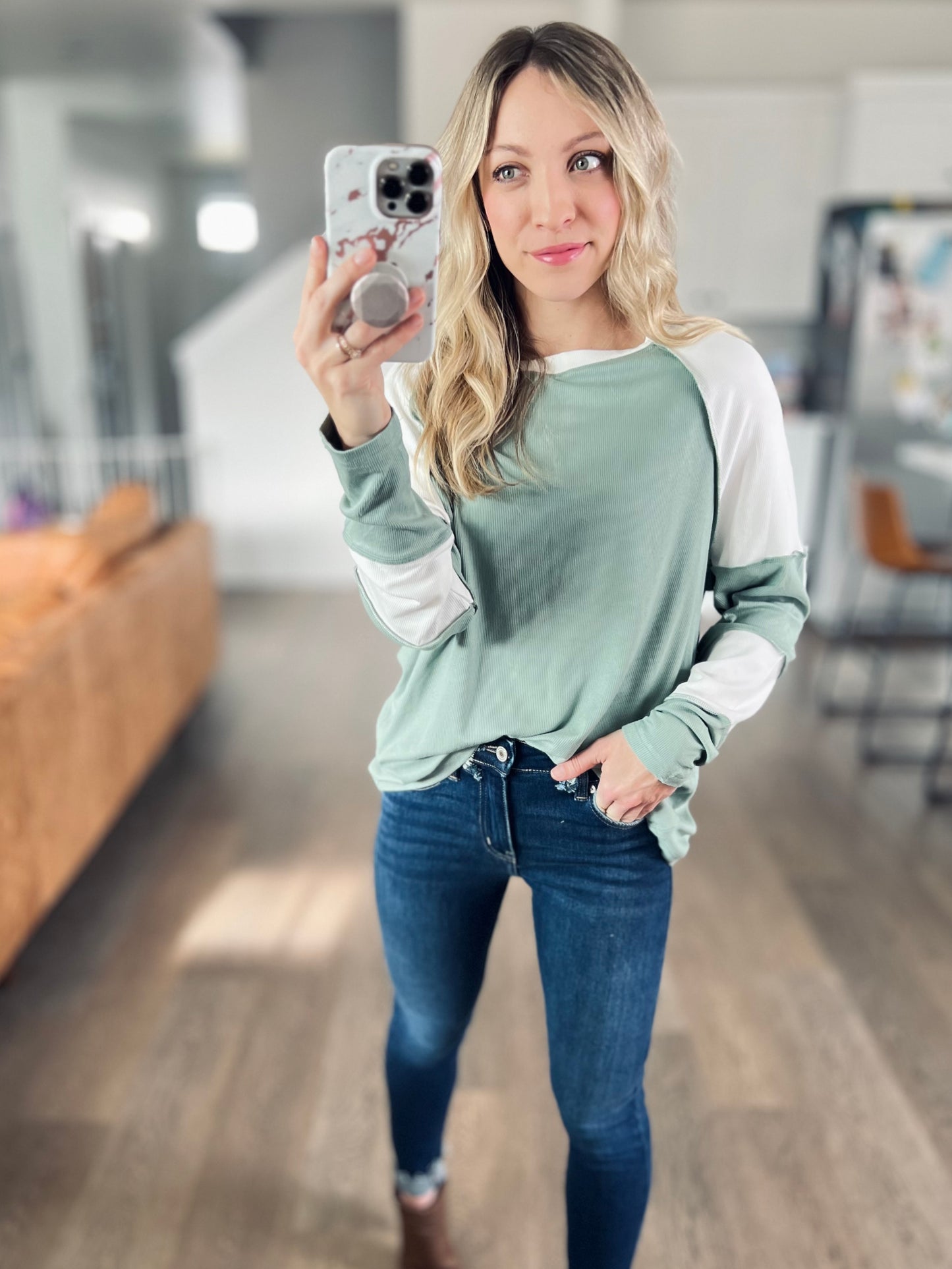 Simple Things Long Sleeve Top in Sage