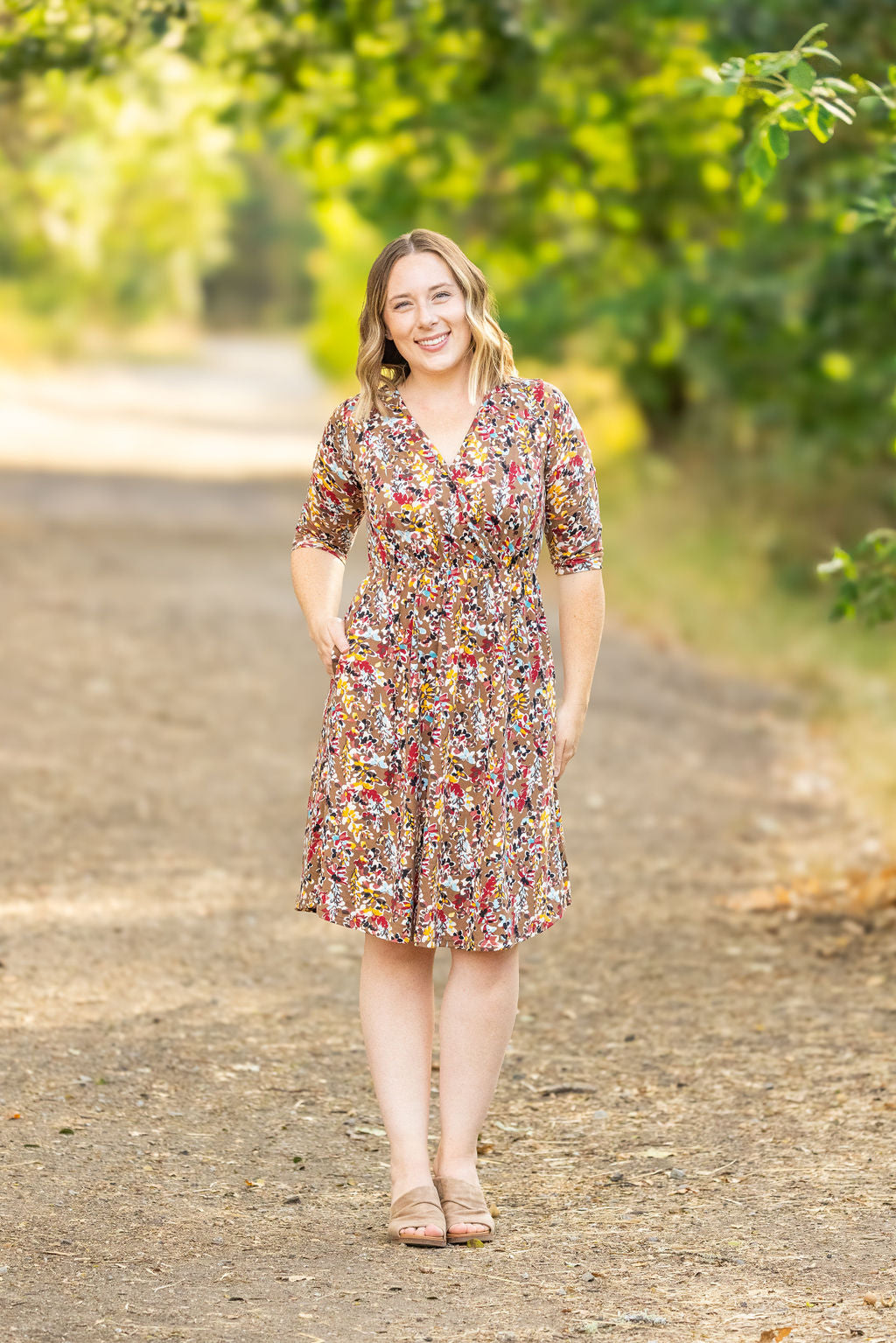 Taylor Dress - Mocha Floral FINAL SALE