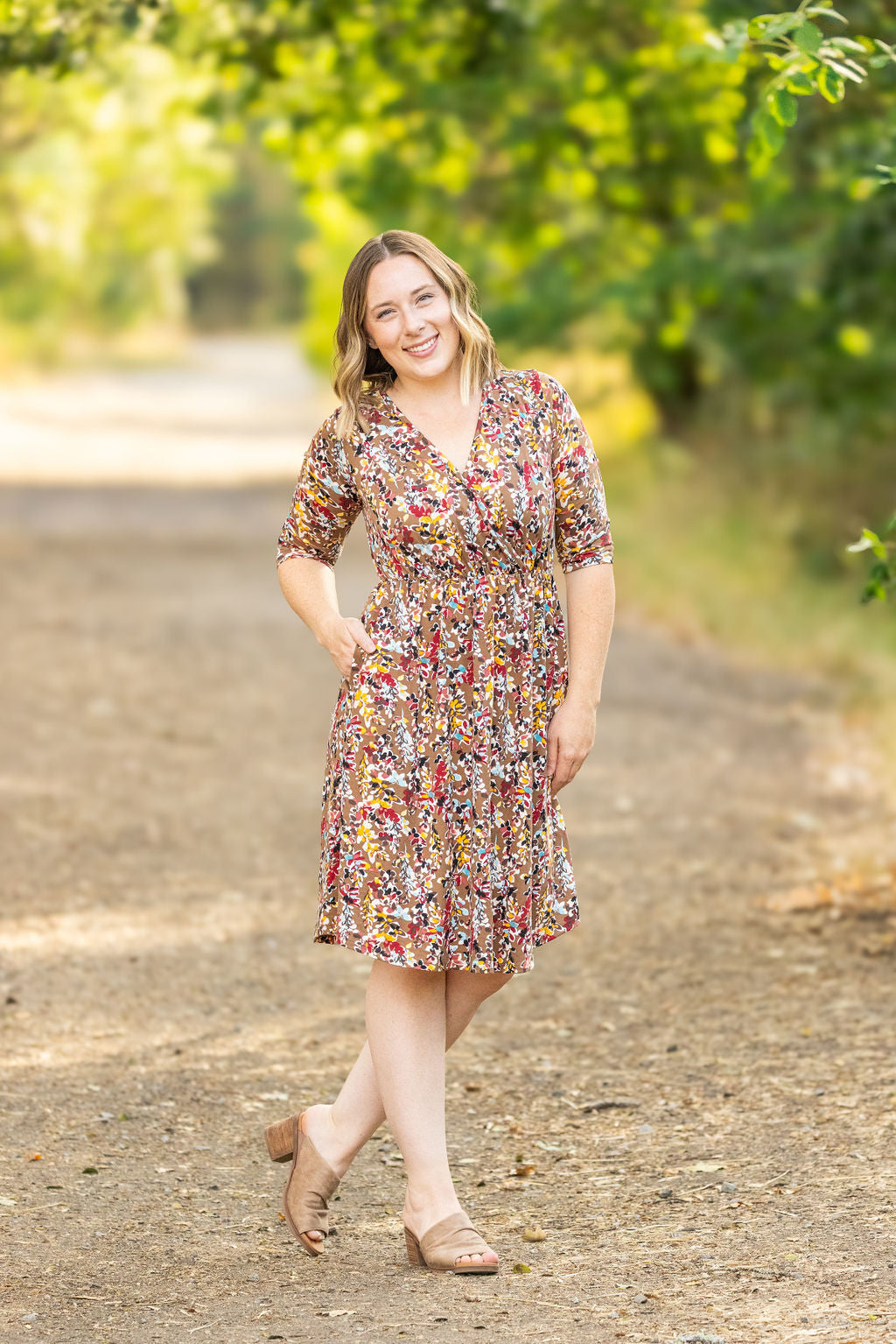 Taylor Dress - Mocha Floral FINAL SALE