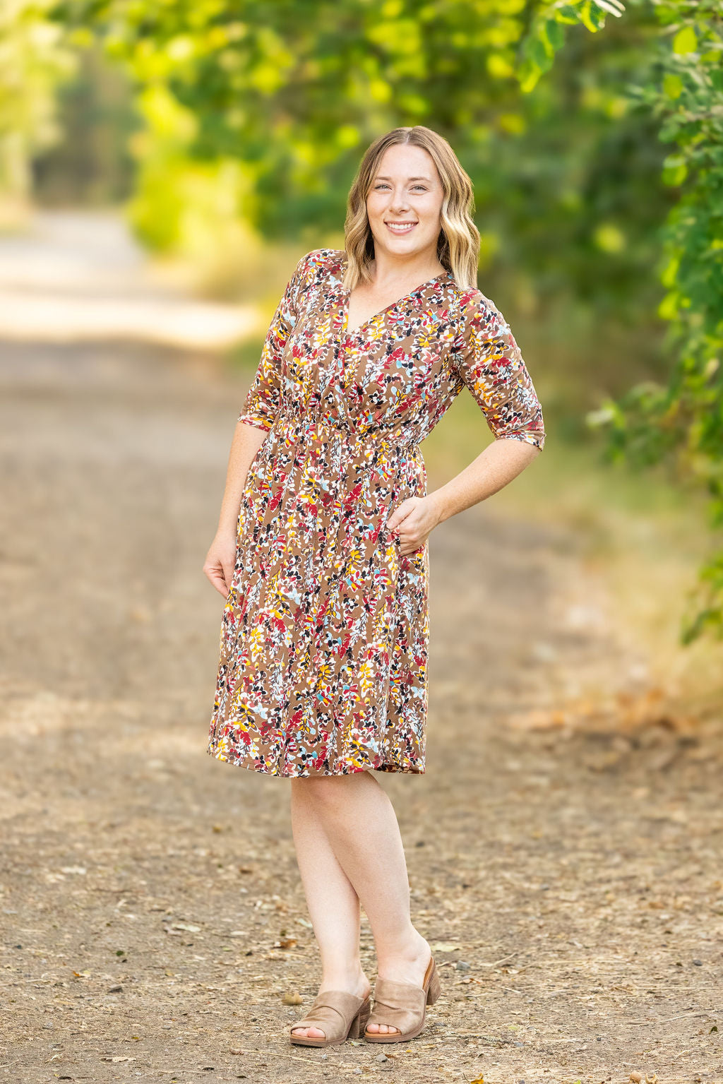 Taylor Dress - Mocha Floral FINAL SALE