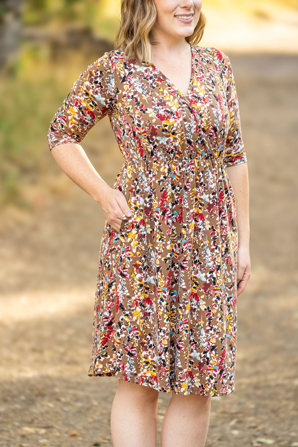 Taylor Dress - Mocha Floral FINAL SALE