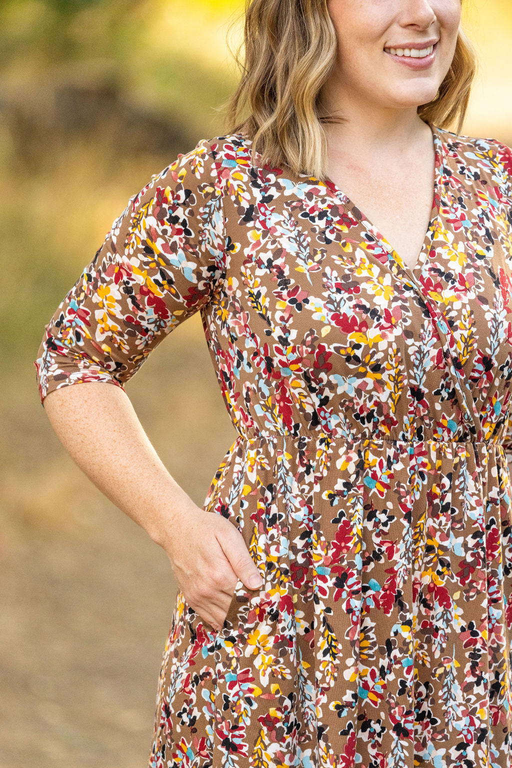 Taylor Dress - Mocha Floral FINAL SALE