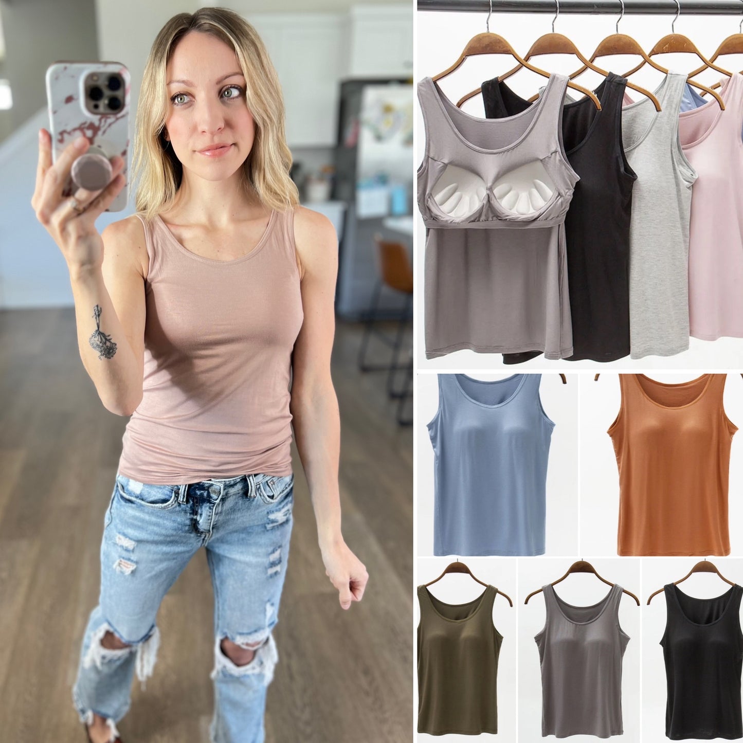 The Basics Modal Tank with Built in Bra
